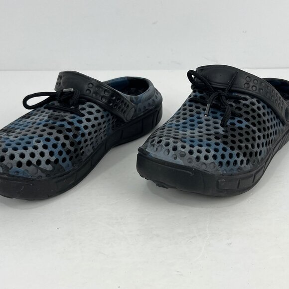 Unbranded Kids Rubber Slippers Size 2.5 EU 33 Blue Gray Camouflage Round Toe - Picture 2 of 6